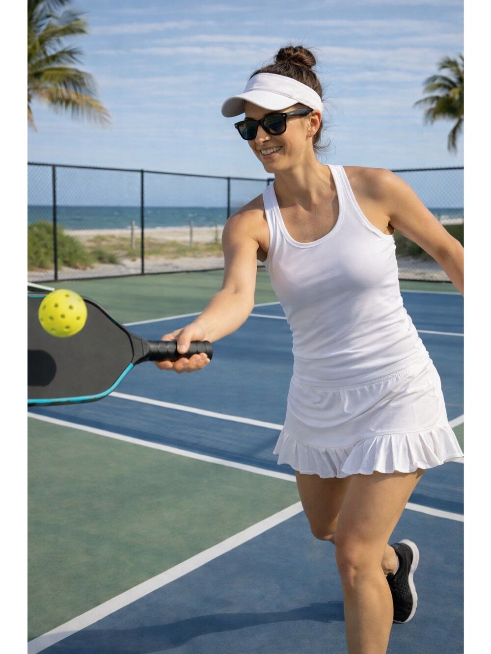 Sofibella White Tennis Skort Ruffle Pickleball Performance M